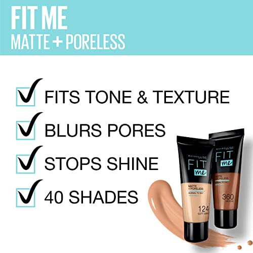 Maybelline Fit Me Foundation, Matte & Poreless, Full Coverage Blendable Normal to Oily Skin, 115 Ivory 30ml
