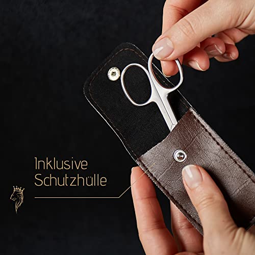 Professional Stainless Steel Nail Scissors with Case - Fine and Extra Sharp Cuticle Scissors - Rustproof - Suitable for Babies and Left-Handers