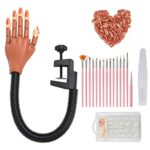 Upgrade Nail Training Hand, Professional Nail Art Hand, Practice Hand for Acrylic Nails, Adjustable Nail Practice Hand with 100PCS Practice Nail