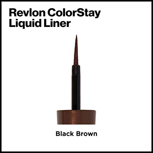 Revlon Colorstay Liquid Eyeliner, Waterproof, Smudgeproof, Longwearing Eye Makeup with Ultra-fine Tip, Black Brown