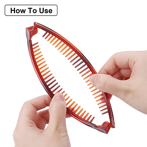 Sibba 6 Pieces Banana Hair Clip Banana Clips Grip Combs Fishtail Hair Clips Ponytail Banana Clip hair Accessory for Women Girls