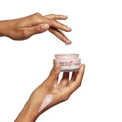 Garnier Youth Organic Rosy Glow 3 in1 Youth Cream with Rosehip Seed Oil, White, 50 ml (Pack of 1)