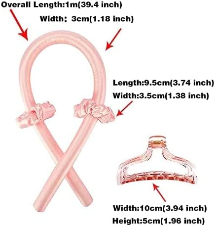 Heatless Curling Rod Headband, Heatless Hair Curler, Hair Curlers to Sleep In, No Heat Curl with Hair Clips and Scrunchie, Sleeping Curls Styling