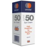 Uvistat Sun Cream SPF 50 (125ml) – Fragrance-Free Moisturising for Sensitive Skin & All Skin Types – Factor 50 Suntan Lotion – Kids & Adults High