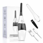 Heated Eyelash Curler, Portable Electric Eyelash Curler, 10s Quick Heat 60° / 70° / 80° / 90° 4 Temperature Modes with LED Display, Mini Eye Lash