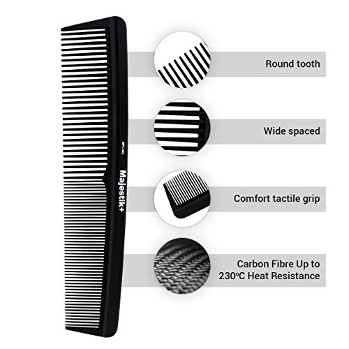 Hair Comb- a Professional Hairdressing Carbon Fibre Comb, Master Barber and Salon Comb, Anti Static, Heat Resistant, Strong & Durable, Medium and