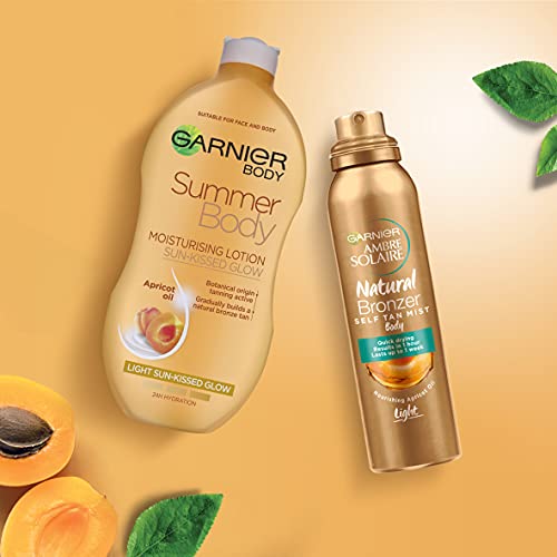 Skinactive Body Garnier Summer Body Gradual Self Tan Moisturiser Light, Hydrating Tanning Lotion for a Glowing Sunkissed Tan 250 ml