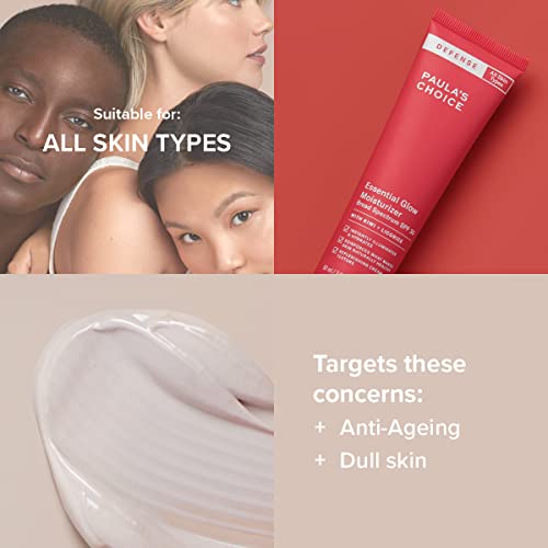 Paula’s Choice DEFENSE Glow Moisturiser SPF 30 - Mineral Day Face Cream Hydrates & Protects Against Pollution - Skin Brightening & Nourishing wit