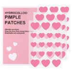 Fuyamp 54 Pcs Pimple Patches, Pink Love Heart Acne Spot Patch with Niacinamide and Hyaluronic acid, Moisturizing, Blemish Spot, Fast Healing Acne