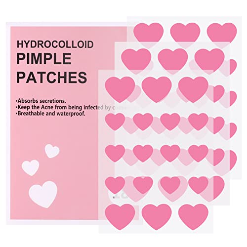 Fuyamp 54 Pcs Pimple Patches, Pink Love Heart Acne Spot Patch with Niacinamide and Hyaluronic acid, Moisturizing, Blemish Spot, Fast Healing Acne