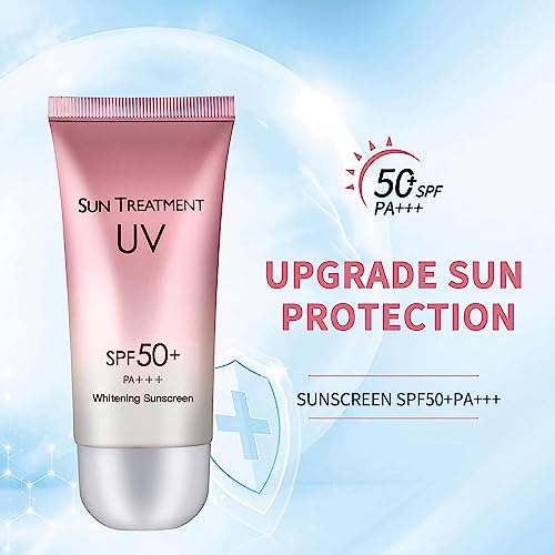 Sun Treatment Uv Spf 50 Korean,Sun Screen Protector for Face and Body,Sunscreen Cream Uv Isolation Spf 50+,60g Sunscreen Cream,Sunscreen Isolatio