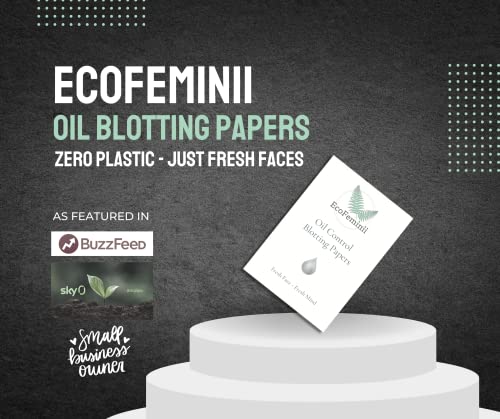 EcoFeminii Oil Control Blotting Sheets 100 pcs Natural Papers for Clear, Clean and Matte Skin-Added Charcoal for Absorbency-Removal of Facial Oil