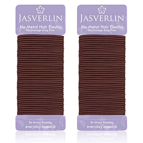 JASVERLIN Small Hair Elastics, Seamless Thick Hair Ties, No Pull Ponytail Holders Braided Hair Tie Styling Bands for Fine to Medium Hair, Women G