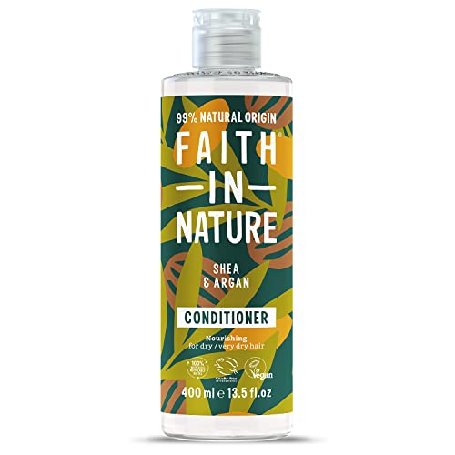 Faith In Nature Natural Shea & Argan Conditioner, Nourishing, Vegan & Cruelty Free, No SLS or Parabens, for Normal to Dry Hair, 400ml
