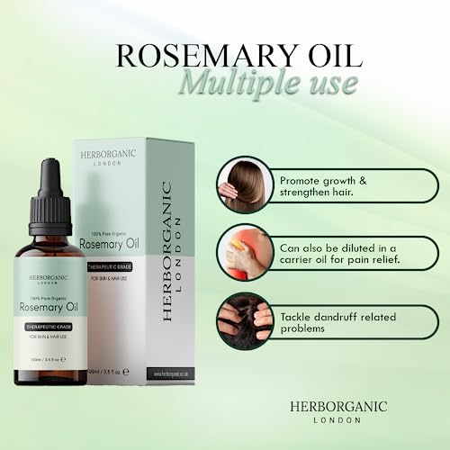Rosemary Oil - 100ml - Rosemary Oil for Hair Growth & Skin Care - For Dandruff and Scalp Stimulation - Hair Strength, Thickness & Aromatherapy Be