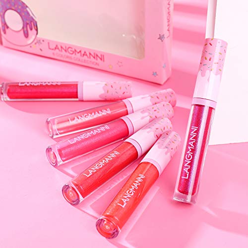 Mimore 6 Colors Matte Lipstick Set Matte Glitter Shimmer Magical Lipgloss Set pigment-rich matte colors Lipstick professional Lip Glaze Makeup Ki