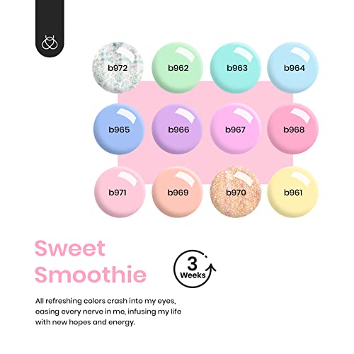 Beetles Gel Nail Polish with U V Light Starter Kit, 12 Colors Spring Pastel Gel Polish with Base Gel Top Coat Cuticle Oil, Soak Off Macaroon Gel