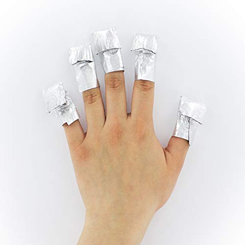 Mylee 100pcs Gel Nail Polish Remover Foil Wraps, Aluminium Foil Wraps with Pre-attached Lint-Free Cotton Pads for Fast & Gentle Soak Off Gel Poli