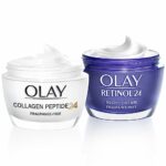 Olay Moisturiser Skin Care Sets & Kits, Womens Gift Sets, Retinol 24 Night Cream 50ml & Collagen Peptide 24 Face Cream 50ml, Instantly Hydrates F