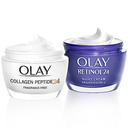 Olay Moisturiser Skin Care Sets & Kits, Womens Gift Sets, Retinol 24 Night Cream 50ml & Collagen Peptide 24 Face Cream 50ml, Instantly Hydrates F