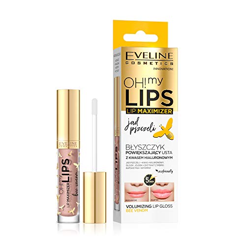 Eveline Cosmetics Oh! My Lips Volumizing Lip Gloss Maximizer with Bee Venom and Hyaluronic Acid | 4,5 ml | Lip Enhancer for Fuller Softer Lips |