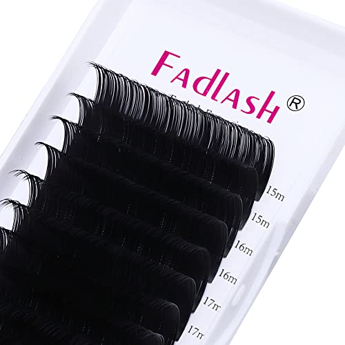 Eyelash Extensions 0.05mm D Curl Mix 8-14mm FADLASH Classic Lash Extensions 1:1 Individual Classic Eyelashes Black Matte Single Lashes Extension