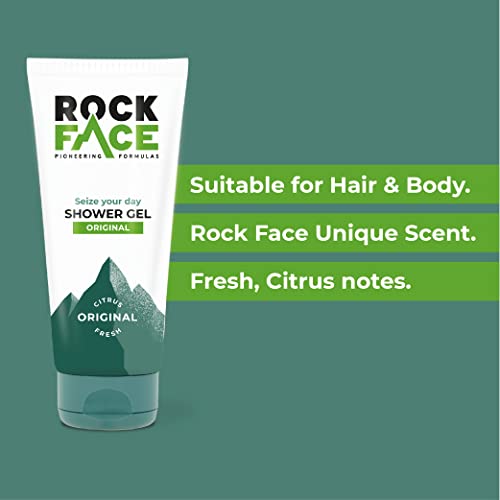 Rockface Mens Shower Gel, All in One Body Wash for Men, Fresh Masculine Scent, 200ml,Classic