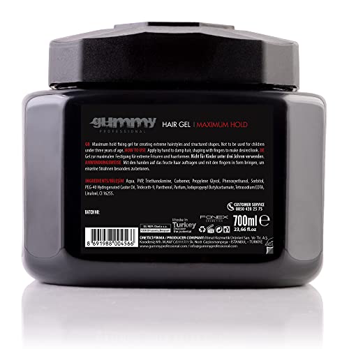 Gummy Hair Gel 700 ml Maximum Hold