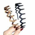 2PCSZig Zag Headband Tooth Headband for Women Girls Plastic Wavy Hair Comb Headband Zig Zag Black Plastic Sharks Tooth Hair Comb Hard Headbands f