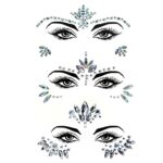 luoshaPUCY Face Gems Glitter, 3 Pcs Face Glitter Festival Face Stickers Set, Crystal Face Glitter Rhinestone Eyes Body Temporary Tattoo Face for