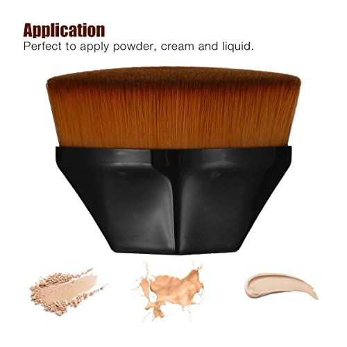 Foundation Makeup Brush, Top Kabuki Face Brush Multifunctional for Blending Liquid, Cream or Flawless Powder Cosmetics (black)