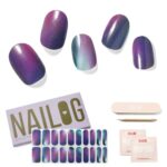 NAILOG Semi Cured Gel Nail Strips, Extra Long Nail Polish Strips (20 Pieces), Long Lasting Semi Cured Nail Stickers with Soft Glossy Gel Finish,