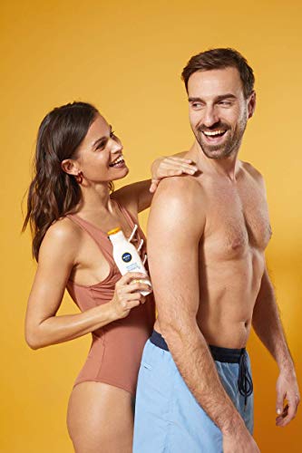 NIVEA SUN Sensitiv instant protection sun lotion in a pack of 1 (1 x 200 ml), sun lotion with SPF 50+ for sensitive skin, waterproof sun protecti