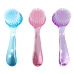 ALLY-MAGIC 3 Pieces Face Brush Exfoliator Cleaner Brush Acrylic Handle Facial Scrubbers Soft Bristle Facial Brush for Face Care Makeup Skincare R