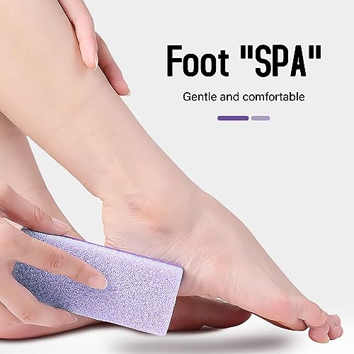 6PCS Pumice Stone for Feet, Foot Care Tool Kit, Pumice Stone for Hard Skin, Ideal Foot Scrub Stone and Exfoliator Block, Purple