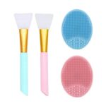 2 Pcs Facial Cleansing Brush,2 Pcs Silicone Face Mask Brush Mini Manual Silicone Face Scrubber Face Massager Brush Anti-Aging Skin Cleanser and D