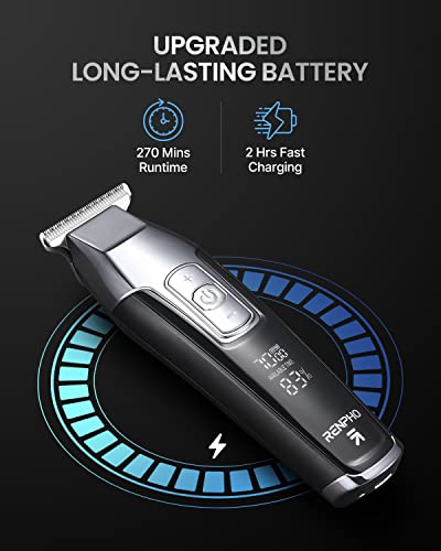 RENPHO Hair Clippers for Men, 4-Speed Beard Trimmer Men Professional Hair Cutting kit, LED Display Cordless Hair Trimmer 0.2mm for Men & Kids, T-