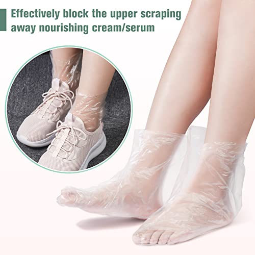 PROUSKY 100 Pieces Plastic Disposable Booties, Paraffin Wax Bath Liners for Pedicure Hot Spa Wax Treatment