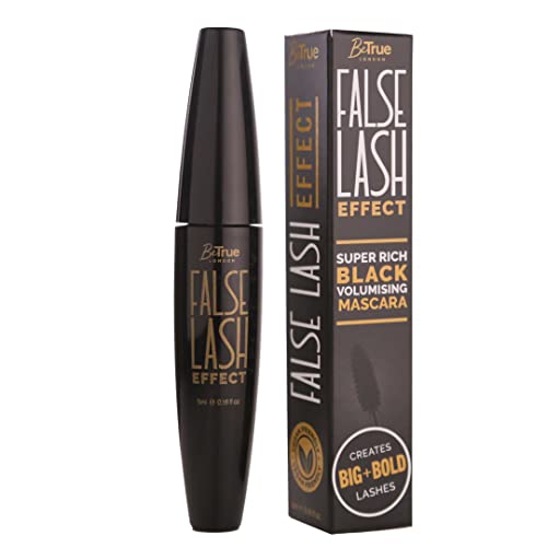 BeTrue London XXL Volume Mega Lashes Vegan Mascara - Gentle, Contains Vitamin E, Fragrance & Paraben Free - Made in the UK (False Lash Effect)