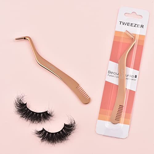 Clusters DIY Lash Applicator, Lash Tweezers, 2 in 1 Eyelash Applicator Tool, Lash Tool with comb, DIY Eyelash Precise Applicator, Lash Tweezer fo
