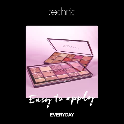Technic Invite Only Eyeshadow Palette - 15 Blendable Shades with Highly Pigmented Glitters, Shimmers & Mattes for Day or Night Looks. A Mixture o