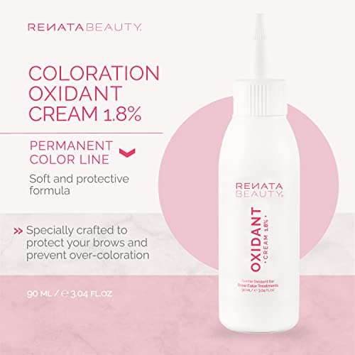 Renata Beauty Brow Tint Developer 90ml – Gentle Cream Developer 1.8% – Cream Color Activator for Lash and Brow Permanent Dye – Oxidant Cream for