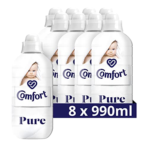 Comfort Pure Fabric Conditioner pack of 8 (264 washes total) dermatologically tested gentle next to sensitive skin 33 Wash 990 ml
