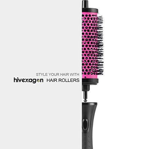 Hivexagon Round Hair Brush Set with Detachable Barrels Styling Tool,6 Barrels 1 Handle 6 Clips,3 Barrel Sizes - Small Medium Large