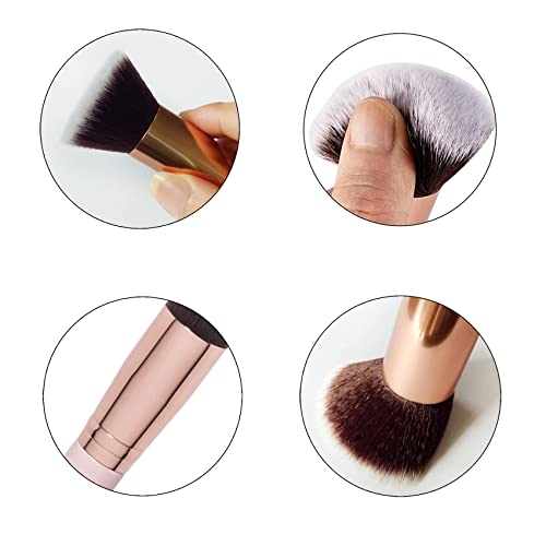 Olakin Make-Up Brush, Foundation Brush, Makeup Brush, Cosmetic Brush, Flat Cosmetic Brush, Ideal for Creamy, Powdery or Liquid Foundation (Rose G
