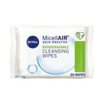 NIVEA MicellAIR SKIN BREATHE Biodegradable Make-Up Remover Wipes (25 Sheets), Makeup Remover Micellar Wipes, Biodegradable Wipes, Face Wipes Make