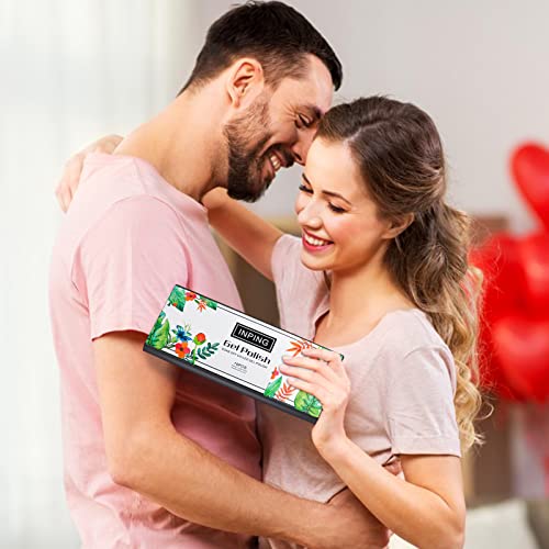 INPING Reflective Glitter Gel Nail Polish, 6 Colours Sparkly Shiny Diamond Flash In Darknight UV Polish, Sliver Gold Purple Blue Pink Green Disco