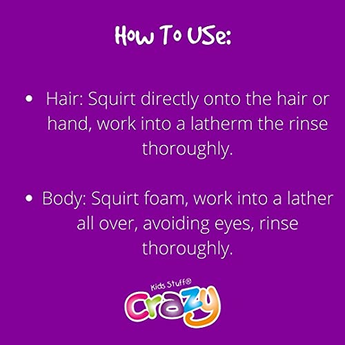 Kids Stuff Crazy Soap Strawberry Frothy Hair & Body Wash | Dermatologically Tested | Kids Body Wash | Mild & Gentle | Vegan | Cruelty Free | 200m