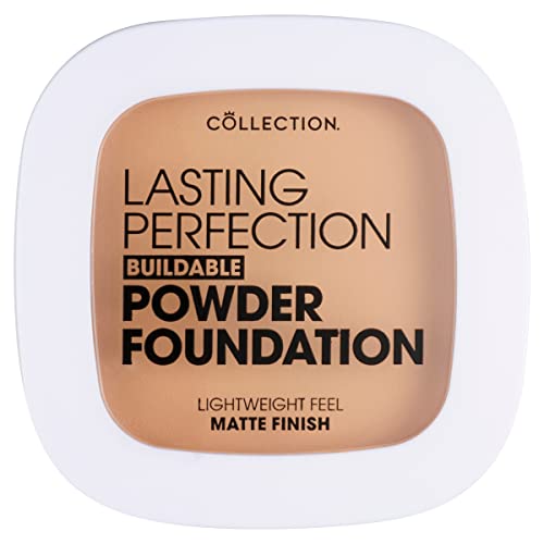 Collection Cosmetics, Lasting Perfection Buildable Powder Foundation, Medium Coverage, Lightweight Feel, Matte Finish, Beige, 7.5g