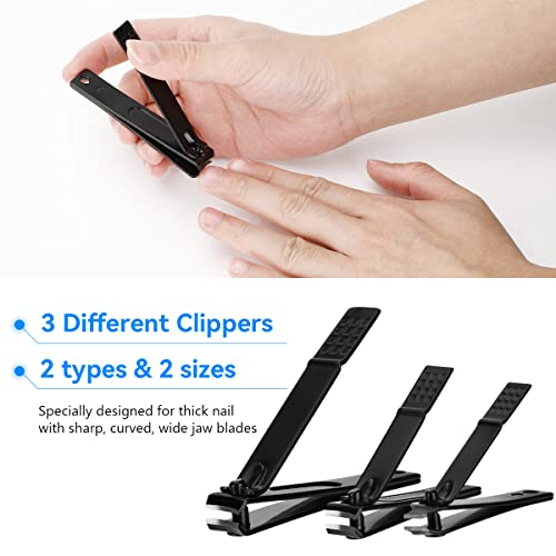 Aceshop Toenail Clippers Set, 15 Pcs Podiatrist Toenail Clippers Professional Toenail Clipper for Ingrown Thick Nails Heavy Duty Stainless Steel